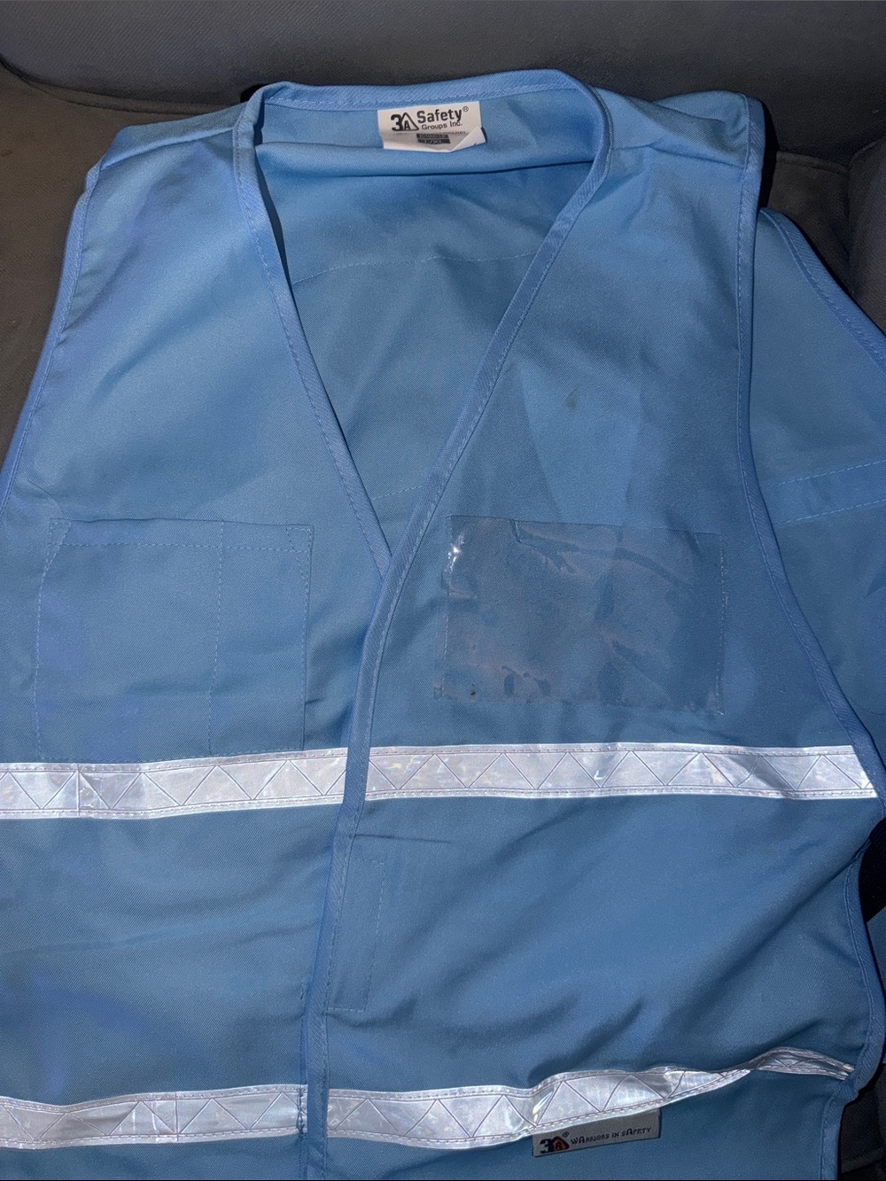 Saftey Size Large XL Light Blue High-Visibility Work Vest